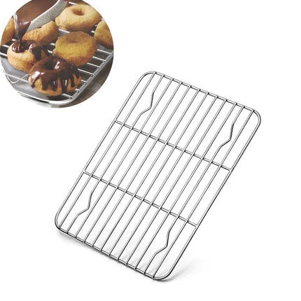 1Pack Kitchen Baking Rack,QZS Small Cooking Rack,Nonstick Wire Grill Net,Stainless Steel Roasting Grid Frame,Oven & Dishwasher Safe,for Picnic Camping Dinning and Outdoors 8"x 6 8"×6"×0.6".