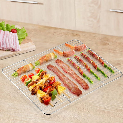 1Pack Kitchen Baking Rack,QZS Small Cooking Rack,Nonstick Wire Grill Net,Stainless Steel Roasting Grid Frame,Oven & Dishwasher Safe,for Picnic Camping Dinning and Outdoors 8"x 6 8"×6"×0.6".