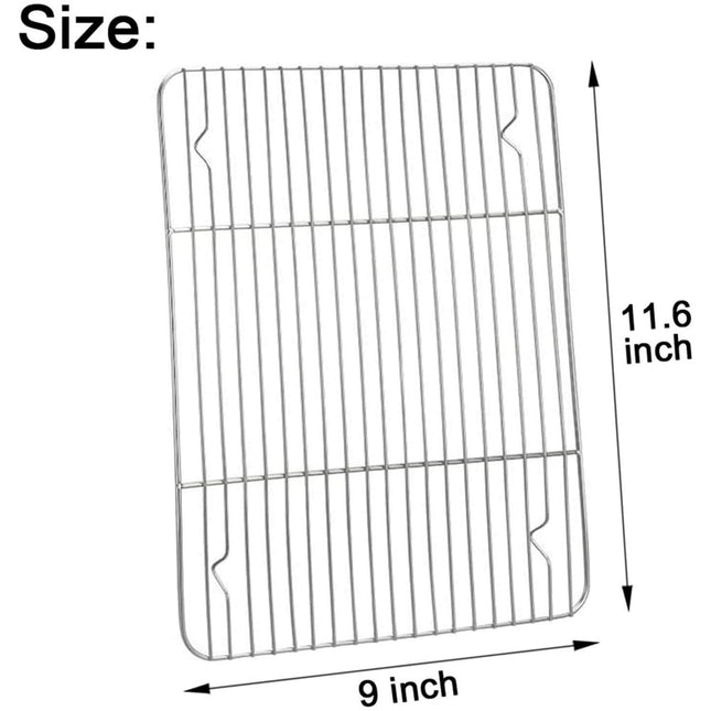 1Pack Kitchen Baking Rack,QZS Small Cooking Rack,Nonstick Wire Grill Net,Stainless Steel Roasting Grid Frame,Oven & Dishwasher Safe,for Picnic Camping Dinning and Outdoors 8"x 6 11"×9"×0.6".