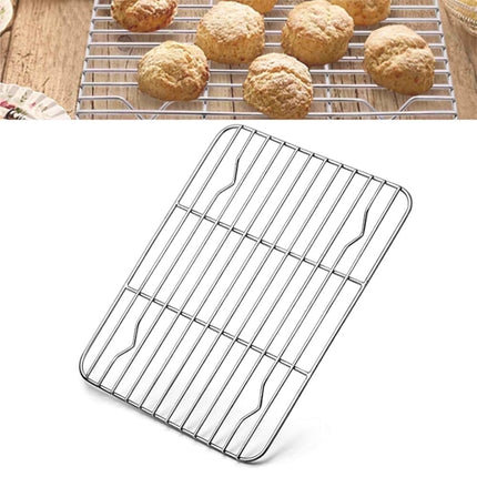 1 Pack High Strength Stainless Steel Grill Racks,QZS Nonstick Roasting Racks,Rectangle Wire Net Rack,Kitchen Baking Rack,Nonstick Wire Grill Net,for Picnic Camping Barbeque Party 11"x 9 8"×6"×0.6".
