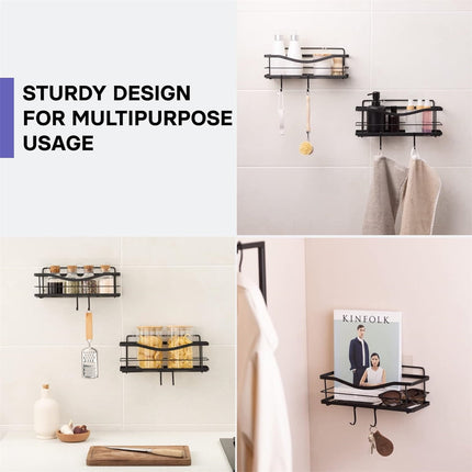 Tutuviw 20 Pcs 2.4in Long J-Hook for Wire Shelving, Wire Rack Hook, Stainless Steel Hanger Clip-on Hooks, Hanging Sink Grid Hook, Heavy Duty Utility Hooks for Kitchen Bedroom Office, Silver Black.