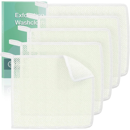 Exfoliating Washcloths,African Exfoliating Net,Reusable African Net Sponge,8.7x10.2In Beige Mutilfunction Wash Cloth for Face and Body Beige.