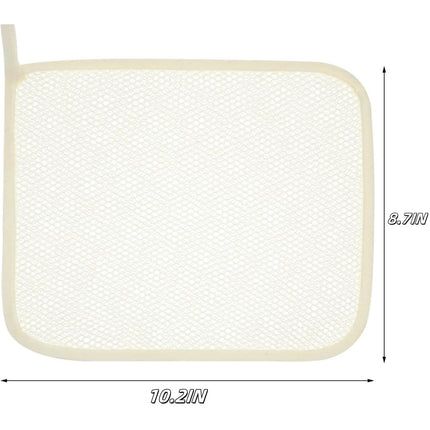 Exfoliating Washcloths,African Exfoliating Net,Reusable African Net Sponge,8.7x10.2In Beige Mutilfunction Wash Cloth for Face and Body Beige.