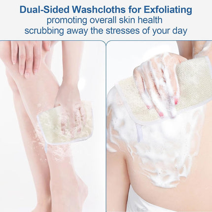 Exfoliating Washcloths,African Exfoliating Net,Reusable African Net Sponge,8.7x10.2In Beige Mutilfunction Wash Cloth for Face and Body Beige.
