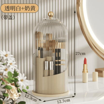 Concealed Toothbrush Holder,Toothbrush Holders for Bathrooms,360 Rotating Waterproof Dustproof Toothpaste Holders with Sliding Lid,for Vanity Makeup Brushes Holder,Pen Holder Storage (C) A.