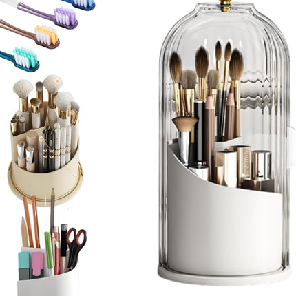 Concealed Toothbrush Holder,Toothbrush Holders for Bathrooms,360 Rotating Waterproof Dustproof Toothpaste Holders with Sliding Lid,for Vanity Makeup Brushes Holder,Pen Holder Storage (C) B.