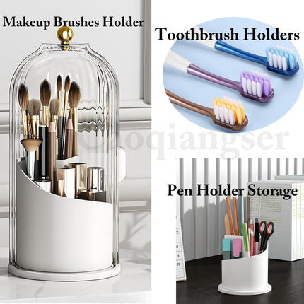 Concealed Toothbrush Holder,Toothbrush Holders for Bathrooms,360 Rotating Waterproof Dustproof Toothpaste Holders with Sliding Lid,for Vanity Makeup Brushes Holder,Pen Holder Storage (C) C.