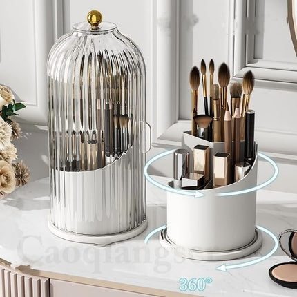 Concealed Toothbrush Holder,Toothbrush Holders for Bathrooms,360 Rotating Waterproof Dustproof Toothpaste Holders with Sliding Lid,for Vanity Makeup Brushes Holder,Pen Holder Storage (C) C.