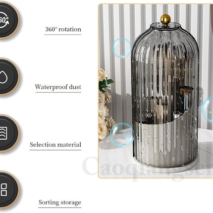 Concealed Toothbrush Holder,Toothbrush Holders for Bathrooms,360 Rotating Waterproof Dustproof Toothpaste Holders with Sliding Lid,for Vanity Makeup Brushes Holder,Pen Holder Storage (C) C.