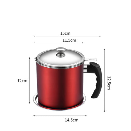 Pot Fats Storage With Lid, Grease Container With Strainer, Stainless Steel Oil Storage Container with Fine Mesh Strainer Dustproofs, Leakproof Oil Storage Container Grease Keepers with Handle Silver.