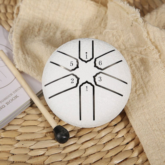 Mini Steel Tongue Drum - Buddha Stone Handpan Drum for Kids & Adults, Meditation & Yoga Gift One Size White.