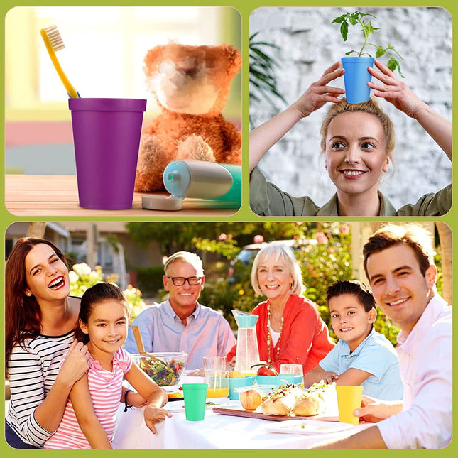 Tutuviw 7oz Plastic Kids Cup Set of 8 Children Drinking Cups, Reusable Juice Tumblers, Unbreakable Toddler Cups Dishwasher Safe, Perfect.