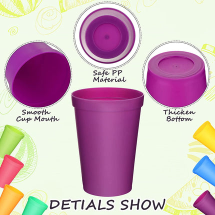 Tutuviw 7oz Plastic Kids Cup Set of 8 Children Drinking Cups, Reusable Juice Tumblers, Unbreakable Toddler Cups Dishwasher Safe, Perfect.