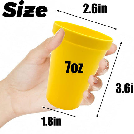 Tutuviw 7oz Plastic Kids Cup Set of 8 Children Drinking Cups, Reusable Juice Tumblers, Unbreakable Toddler Cups Dishwasher Safe, Perfect.