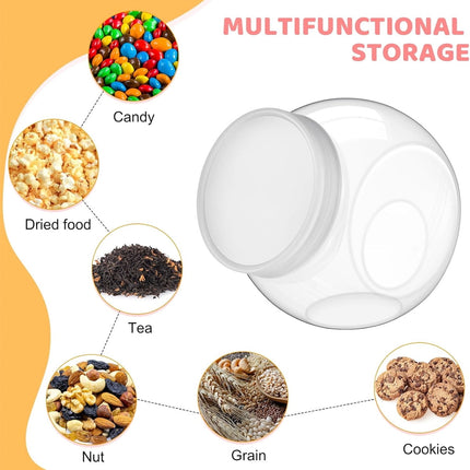 Tutuviw Candy Jars with Lids,6 Pcs 7.7ozCookie Containers Candy Jars with Lids,3 x 2in Plastic Snack Jars for Candy Buffet and Party Table, Candy Buffet Containers,Cookie Jars Dry Food Jars.