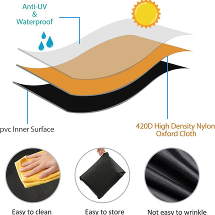 Rectangular Patio Table Cover Heavy Duty Waterproof Outdoor Furniture Set Cover 50" x 50" x 29".