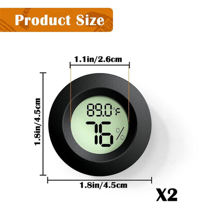 Tutuviw Reptile Thermometer Hygrometer LCD Digital Humidity Gauge for Reptile Heat Pad to Monitor Temperature and Humidity in Reptile Terrarium for Turtle Snake Lizard Frog Plant Box, 2Pcs 1.7.
