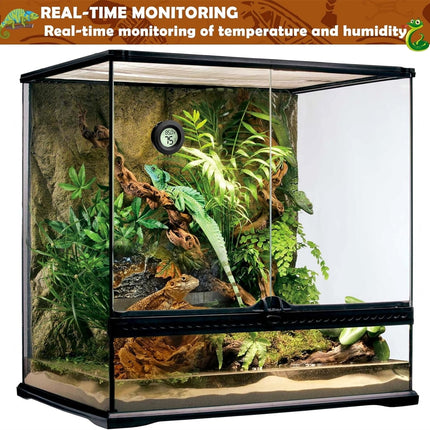 Tutuviw Reptile Thermometer Hygrometer LCD Digital Humidity Gauge for Reptile Heat Pad to Monitor Temperature and Humidity in Reptile Terrarium for Turtle Snake Lizard Frog Plant Box, 2Pcs 1.7.