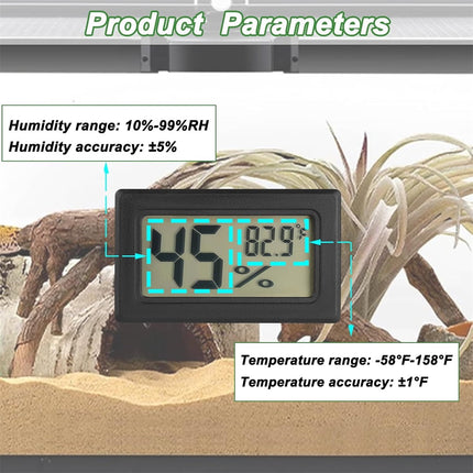 Tutuviw Reptile Thermometer Hygrometer LCD Digital Humidity Gauge for Reptile Heat Pad to Monitor Temperature and Humidity in Reptile Terrarium for Turtle Snake Lizard Frog Plant Box, 2Pcs 2".