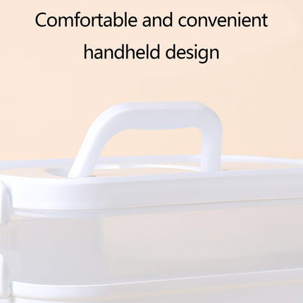 Portable Nail Polish Carrying Box, Plastic Storage Bins with Removable Tray and Lids, Crafts Organizers and Storage Clear Container with Handle, Travel Box Holders for Art Crafts and Cosmetic White.