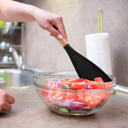 GlobaShun Consensuts Multi Function Spoon, 2-in-1 Multi-function Spatula Spoon, Cooking Spoon for Nonstick Cookwares, Silicone Cooking Utensils for Kitchen, Multifunction Spoon for Mixing Mix.