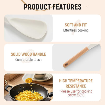 GlobaShun Consensuts Multi Function Spoon, 2-in-1 Multi-function Spatula Spoon, Cooking Spoon for Nonstick Cookwares, Silicone Cooking Utensils for Kitchen, Multifunction Spoon for Mixing Mix.