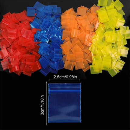Mini Bags,Tutuviw 200Pcs Small Plastic Seal Bags, Jewelry Bags, Small Packing Bags,Jewelry Reclosable Pouch,Press Sealing Zip Lock Bags for Snack Beads Pills (7MIL Thick, Colour Mixture).