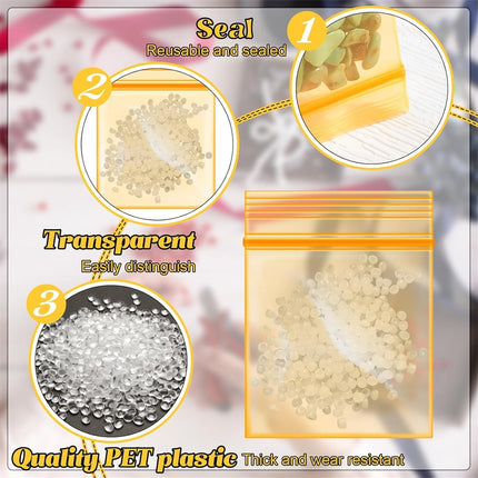 Mini Bags,Tutuviw 200Pcs Small Plastic Seal Bags, Jewelry Bags, Small Packing Bags,Jewelry Reclosable Pouch,Press Sealing Zip Lock Bags for Snack Beads Pills (7MIL Thick, Colour Mixture).