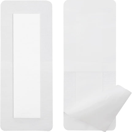 Adhesive Island Dressings - 4x10" Bordered Gauze Bandage for Knee, Hip, Arm, Leg, Abdominal Incisions.