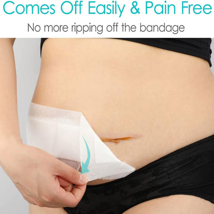 Adhesive Island Dressings - 4x10" Bordered Gauze Bandage for Knee, Hip, Arm, Leg, Abdominal Incisions.