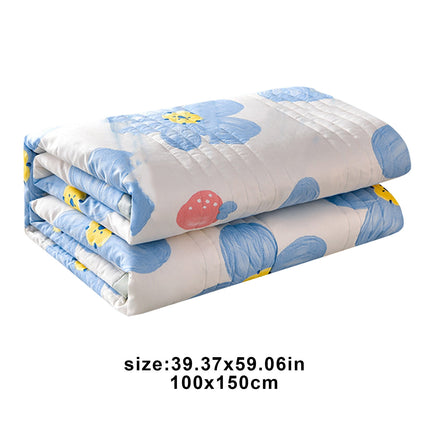 Quilts for Queen Bed Light Bedspreads,Soft Bed Summer Quilt Lightweight Microfiber Bedspread,Modern Style Flowers Pattern Coverlet for All Season Blue.