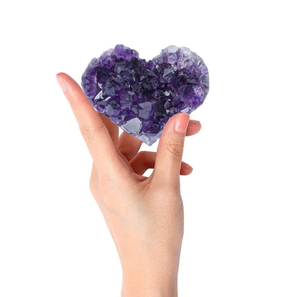 Tutuviw Purple Amethyst Crystals,1.5-1.9in Natural Heart Geode Stone, Amazing Spiritual Healing Amethyst Crystal Cluster Energy Stone Decoration Reiki Stone for Room Decor,Healing Stones.
