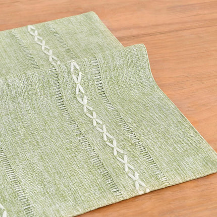Sage Green Placemats Set of 4 - Washable Fabric Table Placemats, 35 x 48 cm.