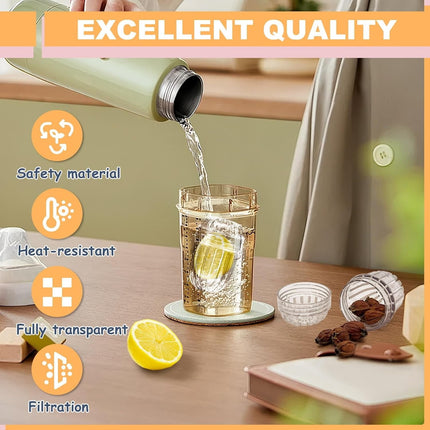 QZS 2.5x1.7In Fruit Infuser Insert,Set of 2 Reusable Fruit Infuser Water Pitcher for Iced Tea,Juice,Beverages,Water.