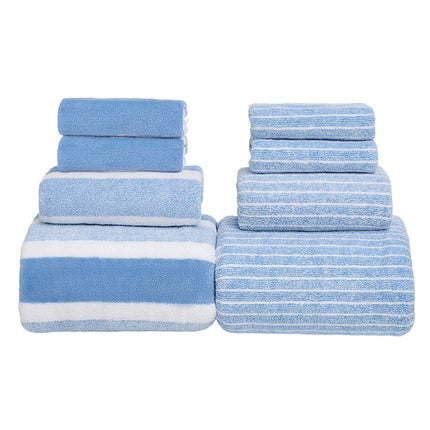 Clearance 8 Pack Plush Absorbent 100% Cotton Bath Towel Set, 2 Bath Towels 4 Hand Towels 2 Washcloths, Luxury 8 Piece Towel Set for Bathroom SPA Gym, Family Bath Towel Set Blue.