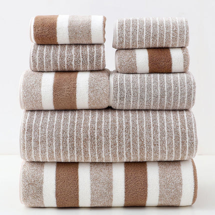 Clearance 8 Pack Plush Absorbent 100% Cotton Bath Towel Set, 2 Bath Towels 4 Hand Towels 2 Washcloths, Luxury 8 Piece Towel Set for Bathroom SPA Gym, Family Bath Towel Set Coffee.