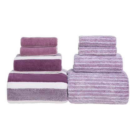 Clearance 8 Pack Plush Absorbent 100% Cotton Bath Towel Set, 2 Bath Towels 4 Hand Towels 2 Washcloths, Luxury 8 Piece Towel Set for Bathroom SPA Gym, Family Bath Towel Set Purple.