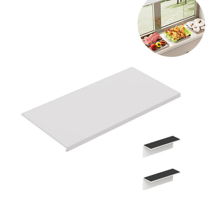 QZS Carbon Steel Countertop Board,15.75x7.9In Countertop Extension Board with Magnetic Base,1Pc No punching Window Sill Extender Plate for Office Bathroom 15.75" x 7.9".