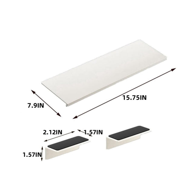 QZS Carbon Steel Countertop Board,15.75x7.9In Countertop Extension Board with Magnetic Base,1Pc No punching Window Sill Extender Plate for Office Bathroom 15.75" x 7.9".