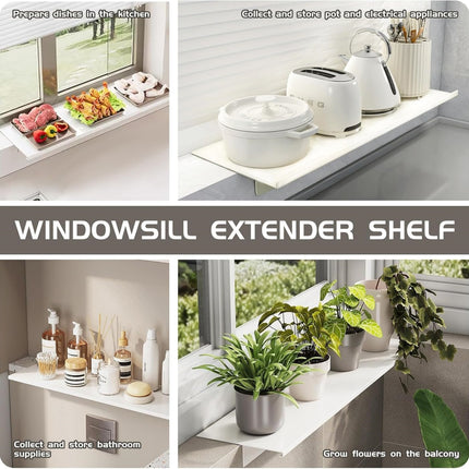 QZS Carbon Steel Countertop Board,15.75x7.9In Countertop Extension Board with Magnetic Base,1Pc No punching Window Sill Extender Plate for Office Bathroom 15.75" x 7.9".