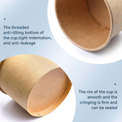 QZS 20 Pack Paper Soup Bowls,12oz Disposable Kraft Paper Soup Bowls with Lids for Ice Cream,Durable Kraft Food Cups for Chocolate,Candy 3.5" x 2.8" x 3.5".