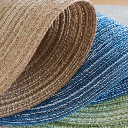 Round Placemats Set of 4, Cotton Woven Placemat Heat-Resistant Non-Slip Washable Table Mats for Dining Table 14 Inch Blue.