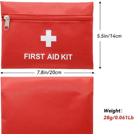 6 Pcs Red First Aid Bag,Tutuviw Empty First Aid Kit Pouch,Compact Portable Medical Emergency Bag for Emergency at Outdoors Hiking Backpacking Travel Car Cycling,Survival Gear Bag (Oxford Cloth).