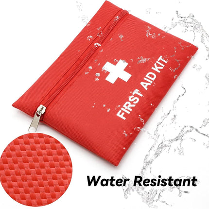 6 Pcs Red First Aid Bag,Tutuviw Empty First Aid Kit Pouch,Compact Portable Medical Emergency Bag for Emergency at Outdoors Hiking Backpacking Travel Car Cycling,Survival Gear Bag (Oxford Cloth).