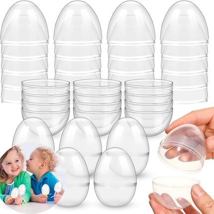 Tutuviw 20Pcs Small Translucent Fillable Easter Egg,Plastic Clear Easter Eggs, 3.5 Inch Empty Eggs Bulk for Easter Theme Party Favor Basket Stuffers,Bulk Easter Toy for Filling Candy,Party Favor.