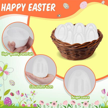 Tutuviw 20Pcs Small Translucent Fillable Easter Egg,Plastic Clear Easter Eggs, 3.5 Inch Empty Eggs Bulk for Easter Theme Party Favor Basket Stuffers,Bulk Easter Toy for Filling Candy,Party Favor.
