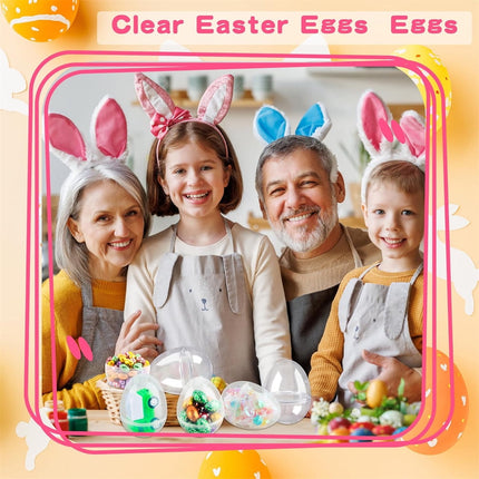 Tutuviw 20Pcs Small Translucent Fillable Easter Egg,Plastic Clear Easter Eggs, 3.5 Inch Empty Eggs Bulk for Easter Theme Party Favor Basket Stuffers,Bulk Easter Toy for Filling Candy,Party Favor.