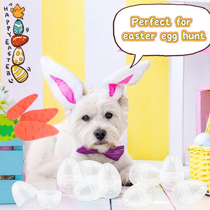 Tutuviw 20Pcs Small Translucent Fillable Easter Egg,Plastic Clear Easter Eggs, 3.5 Inch Empty Eggs Bulk for Easter Theme Party Favor Basket Stuffers,Bulk Easter Toy for Filling Candy,Party Favor.