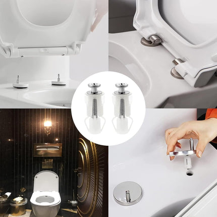 2pcs Toilet Fixings Toilet Seat Fittings And Fixtures, Stainless Steel Toilet Seat Screws Top Fixing Toilet Seat Fittings Hinges Screws Expanding Nuts White Fixing Bolt For Toilet Covers.