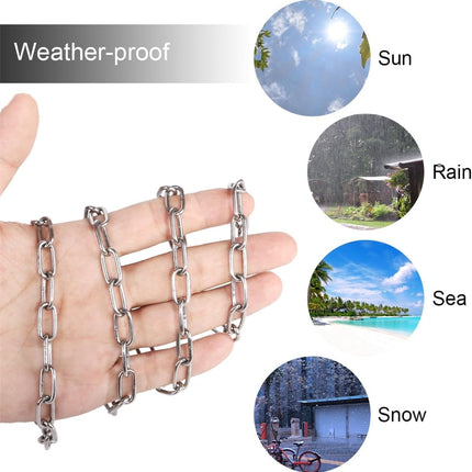 Gate Chain Lock,Tutuviw 20Inch Stainless Steel Metal Chain with 2 Carabiners,Link Chain Lock for Outdoor Fences,Hanging Chain Lock for Home Outdoor Camping Hanging Pet Chain Prevention Theft.